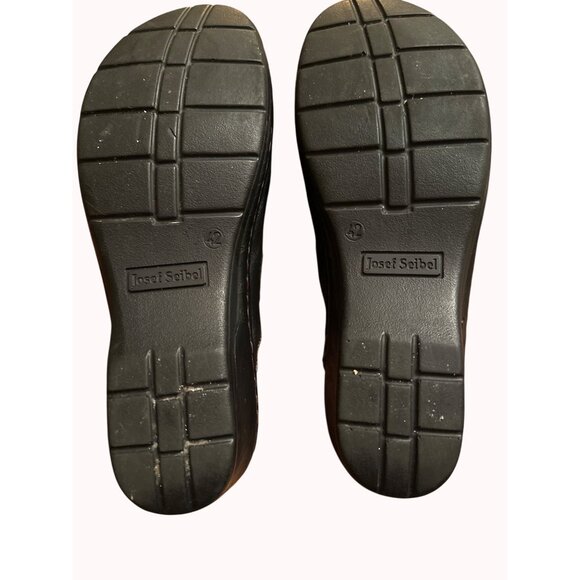 Josef Seibel Women Black Leather Slip-On Clogs Size 42‎ Comfort European Size 11 - Picture 9 of 14